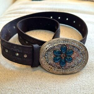 Streets Ahead Brown Belt with Blue and Silver Accents